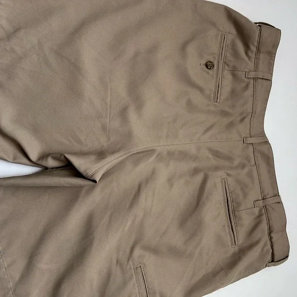 PGA Tour Mens Flat Font High Rise Chino Shorts Slash Pocket Beige - Picture 4 of 9